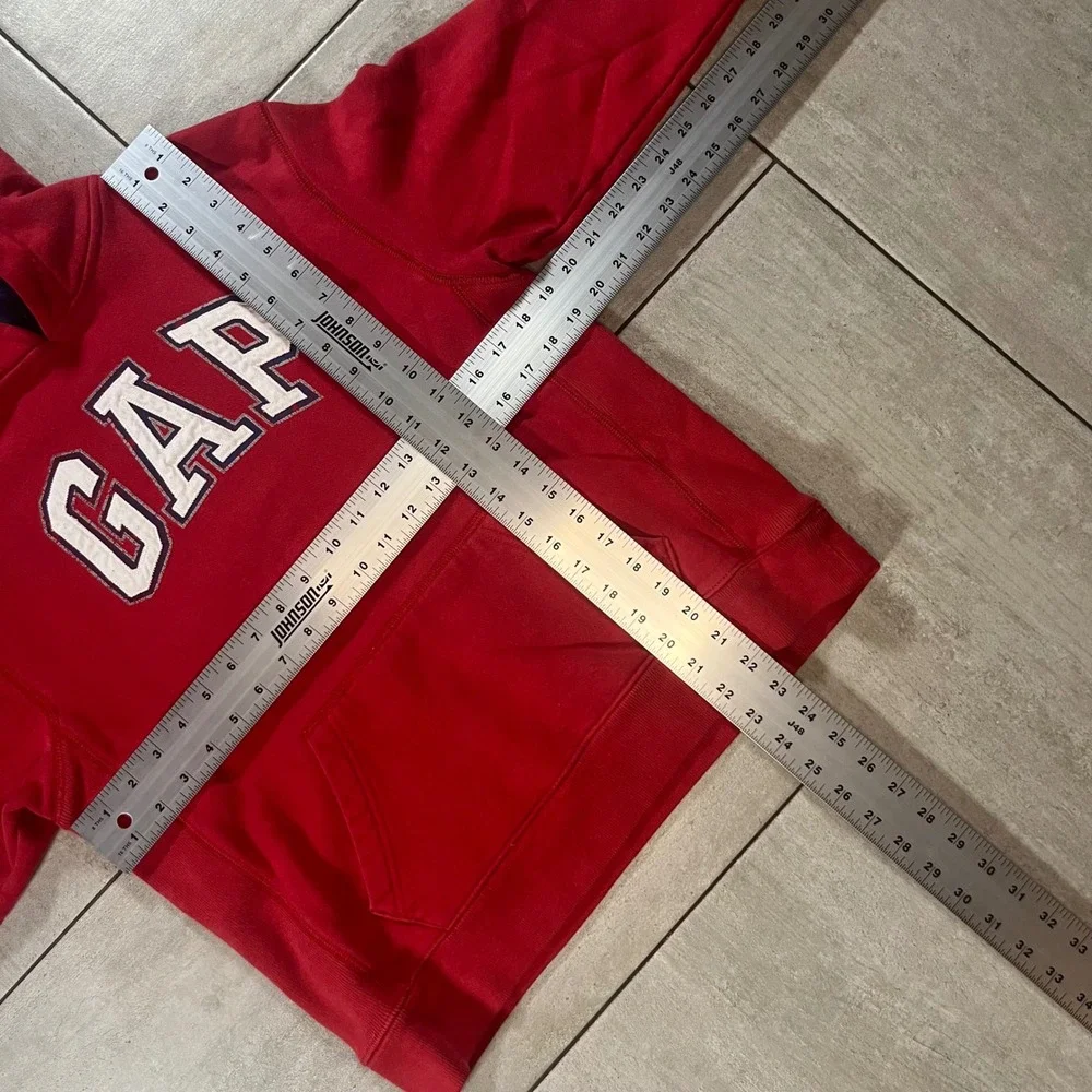 Gap Kids Arch Logo Pullover Hoodie Red Navy Blue Size 10